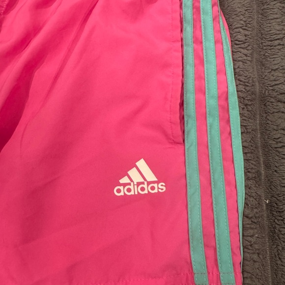 Adidas Men’s Vibrant Pink and Green Shorts - Picture 1 of 2